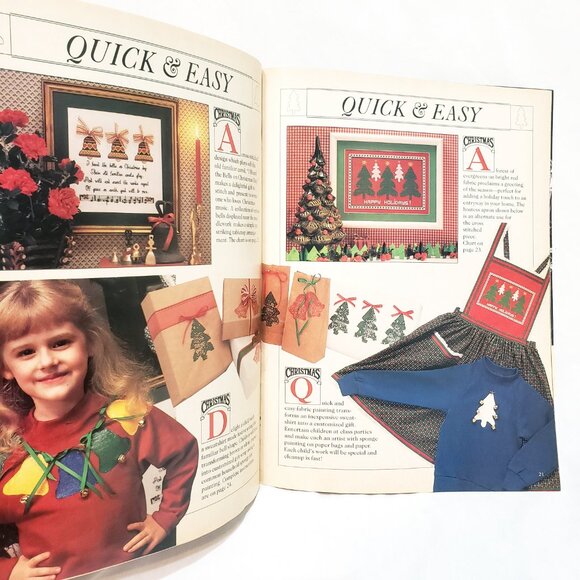 Christmas Year Round Needlework Craft Ideas Cross Stitch Booklet 1990 30 Project - Picture 8 of 10
